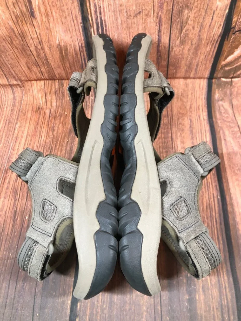 Teva Mens 10 / 43 Hudson Taupe Suede Sport Outdoor Hiking Sandals